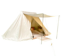 blowee Sachsenzelt 4x6 Meter, natur mit Bodenplane (abnehmbar)