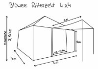 Zeltdeal: blowee Ritterzelt 4x4, natur  mit Bodenplane (fest angenäht)